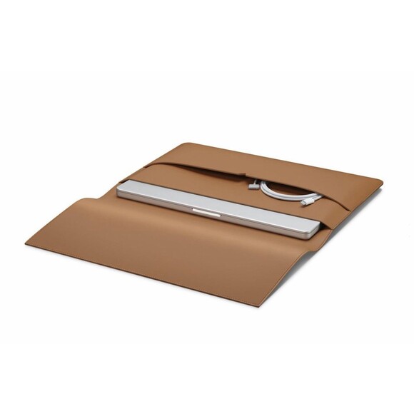 New Von Holzhausen MacBook Portfolio 16" vegan Leather Cover Caramel Brown Apple - Picture 2 of 11